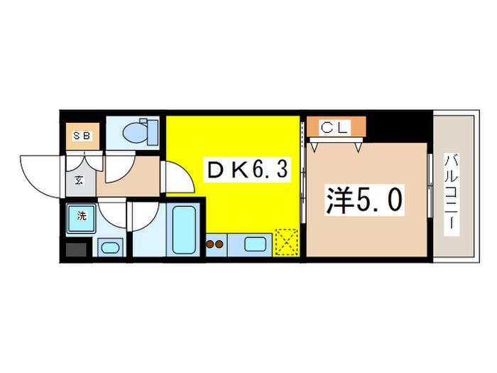 デ・ソーレ東池袋(1DK/4階)の間取り写真