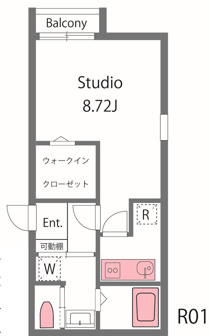 ベロニカ(1K/1階)の間取り写真