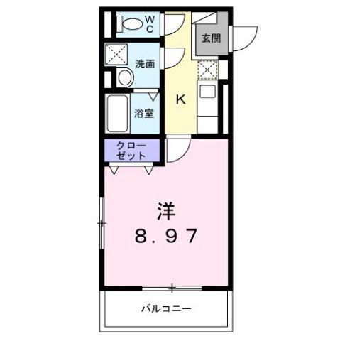 さくらテラス(1K/2階)の間取り写真