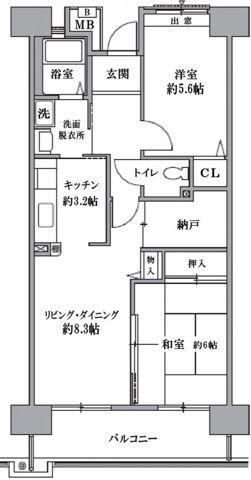 TS GARDEN 清瀬(2SLDK/5階)の間取り写真