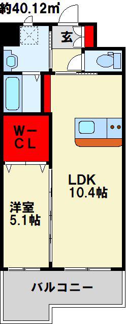 プルーム木町(1LDK/5階)の間取り写真