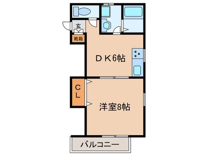 パル松本(1DK/1階)の間取り写真