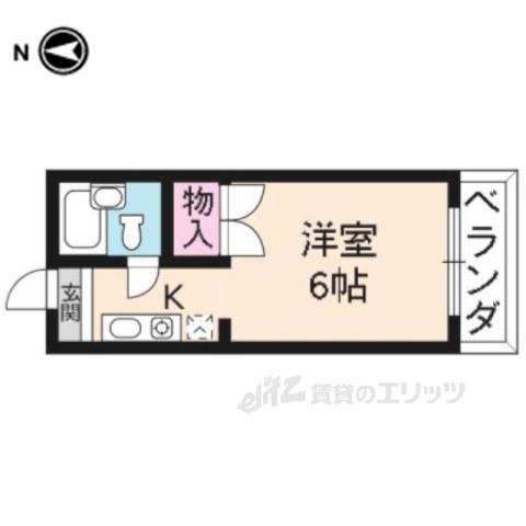 エスポアール小西(1K/1階)の間取り写真
