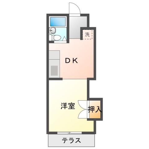葵西BASE(1DK/1階)の間取り写真