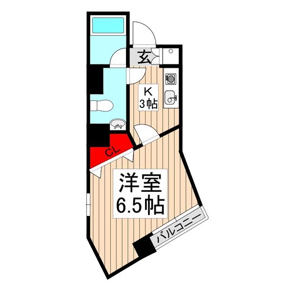第十みずほ館(1K/6階)の間取り写真