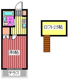 コーポサントーレア(1K/1階)の間取り写真