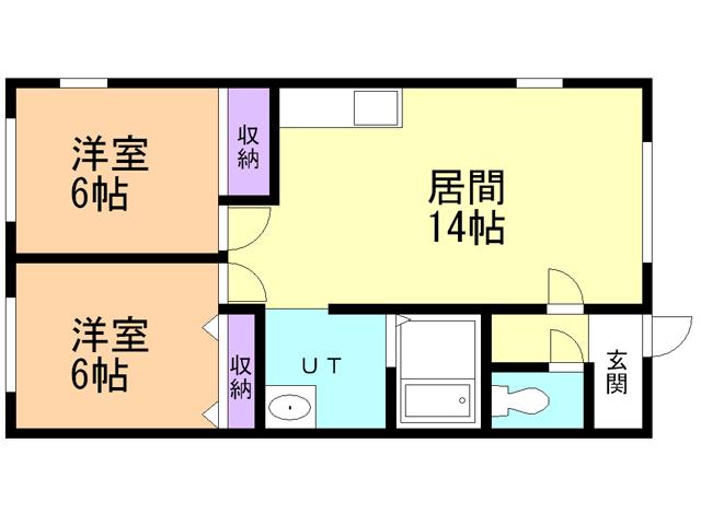 ハイムルーベンス(2LDK/2階)の間取り写真