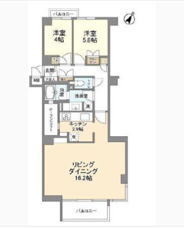 インプルーブ西早稲田(2LDK/4階)の間取り写真