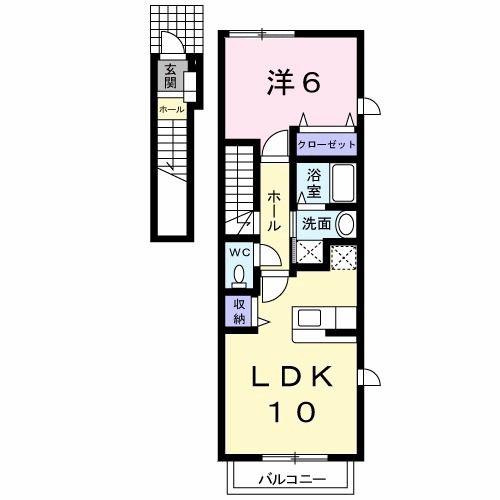 メゾンブリーズ(1LDK/2階)の間取り写真