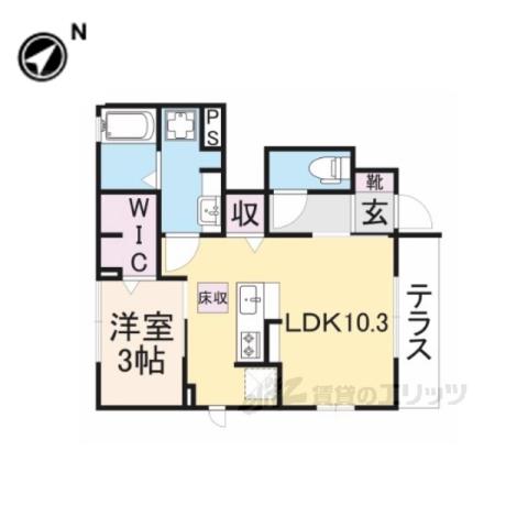 マーサ出雲(1LDK/1階)の間取り写真