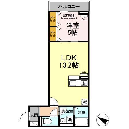 ACT下高井戸(1LDK/3階)の間取り写真
