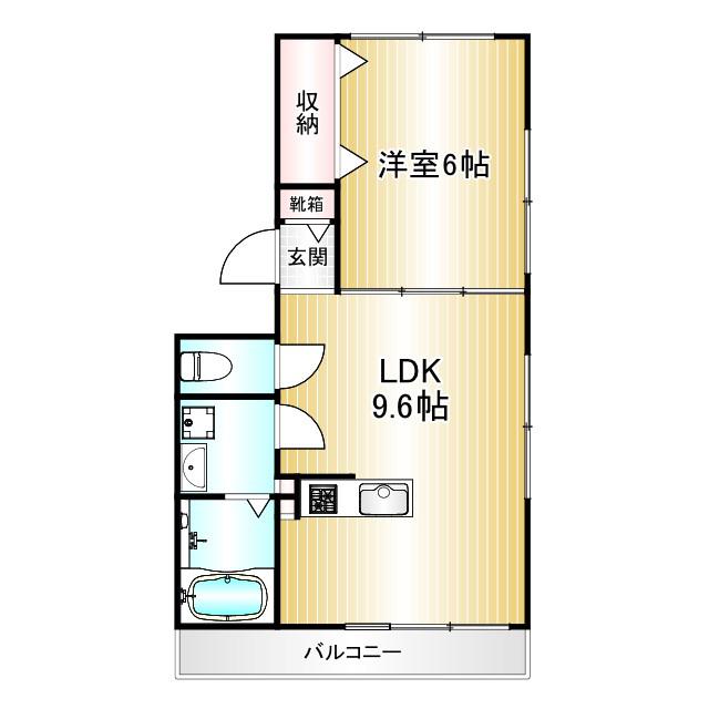 シャルム荻窪(1LDK/2階)の間取り写真