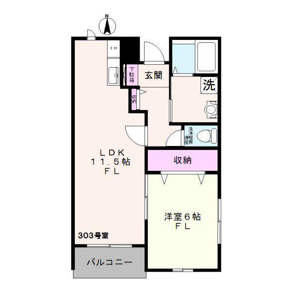 エスパシオ 石神井台(1LDK/3階)の間取り写真