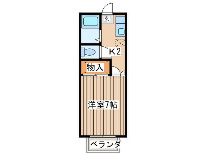 第一コーポナバタ(1K/2階)の間取り写真