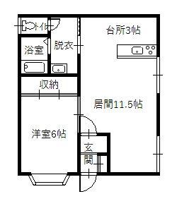 グリーンハイツ藤 A・B(1LDK/1階)の間取り写真