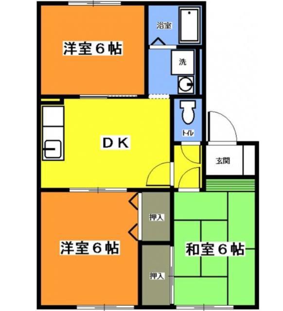 イーストパレス(3DK/2階)の間取り写真
