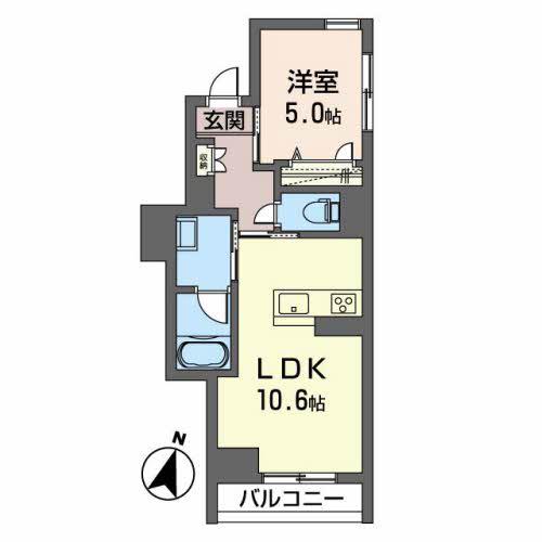 レフィアント立町(1LDK/3階)の間取り写真