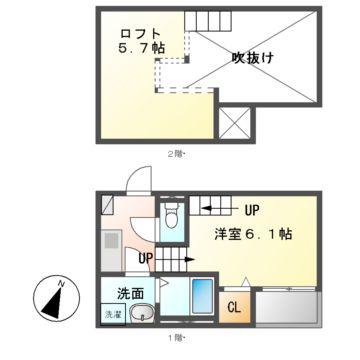 アンジュエール(1K/1階)の間取り写真