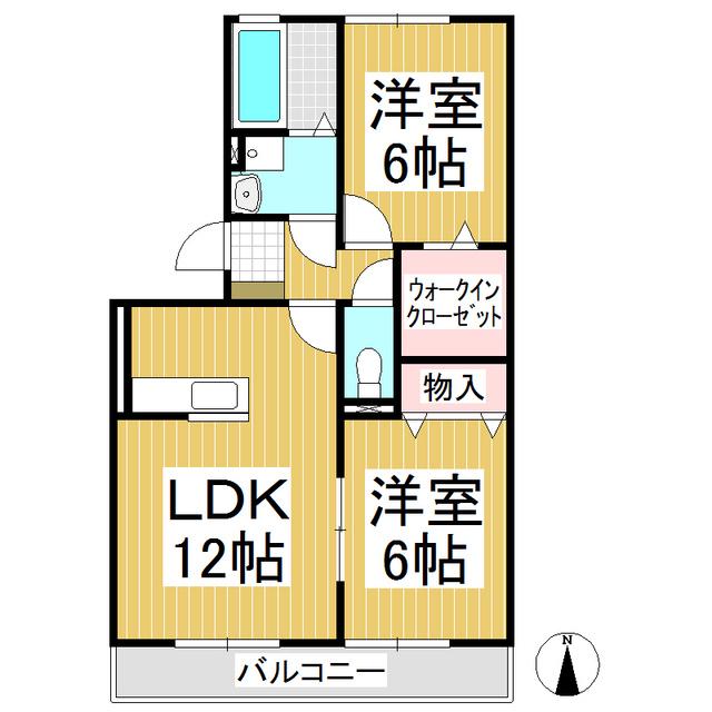 セジュールKANAI(2LDK/3階)の間取り写真