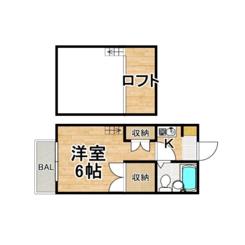 プレスト都府楼前(1SK/3階)の間取り写真