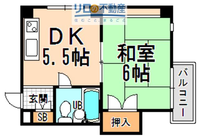 ヴィラ松島(1DK/4階)の間取り写真