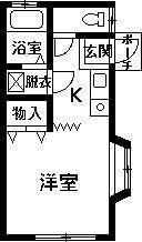 金井アパート(ワンルーム/1階)の間取り写真
