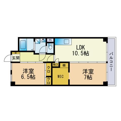 ビレッタ百道(2LDK/8階)の間取り写真
