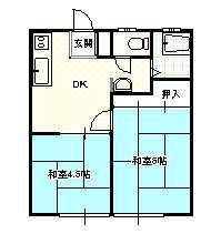 セントラルハイツ I(2DK/2階)の間取り写真