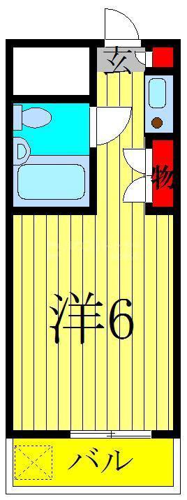 イエローエンバシー(ワンルーム/1階)の間取り写真