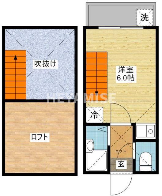 ＪＲ長崎本線 道ノ尾駅 徒歩32分 2階建 築31年(1K/2階)の間取り写真