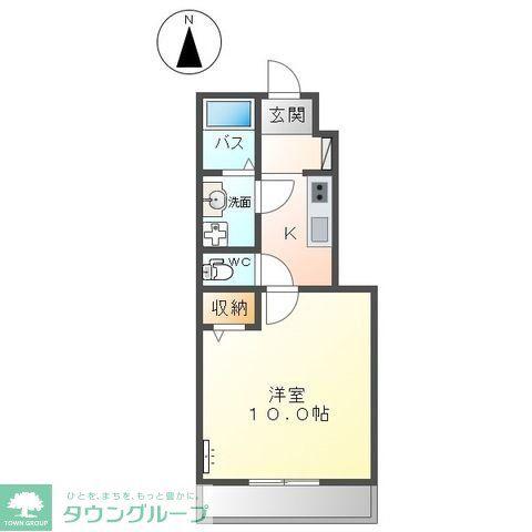 シャンブル カエデ(1K/1階)の間取り写真