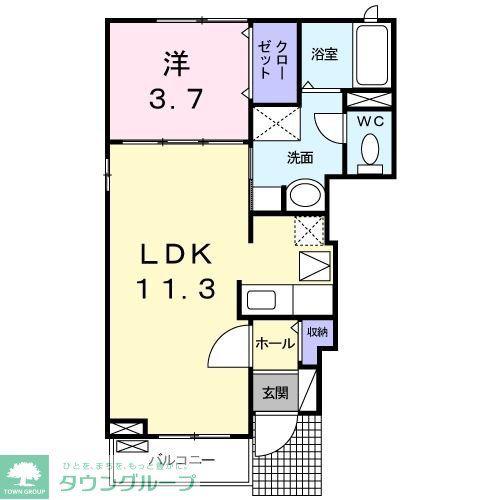 リアン 青葉(1LDK/1階)の間取り写真