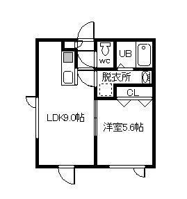 メゾン・ドゥ・パイン(1LDK/1階)の間取り写真
