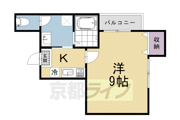 フラッティ西院プレミア(1K/4階)の間取り写真