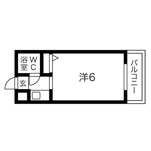 アパートメント東淀川II(1K/3階)の間取り写真