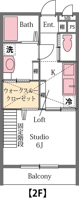 ルナカーサ(1K/1階)の間取り写真