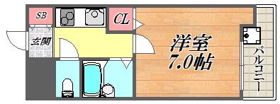 メゾン大和5号館(1K/2階)の間取り写真