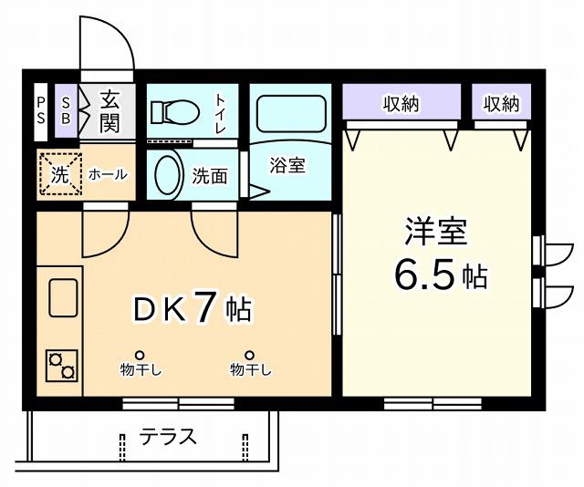 グランヒル(1DK/2階)の間取り写真