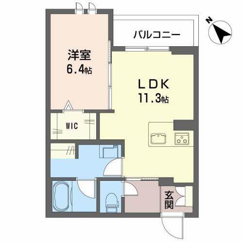 SHAMAISON MATSUSAKACASTLE(1LDK/3階)の間取り写真
