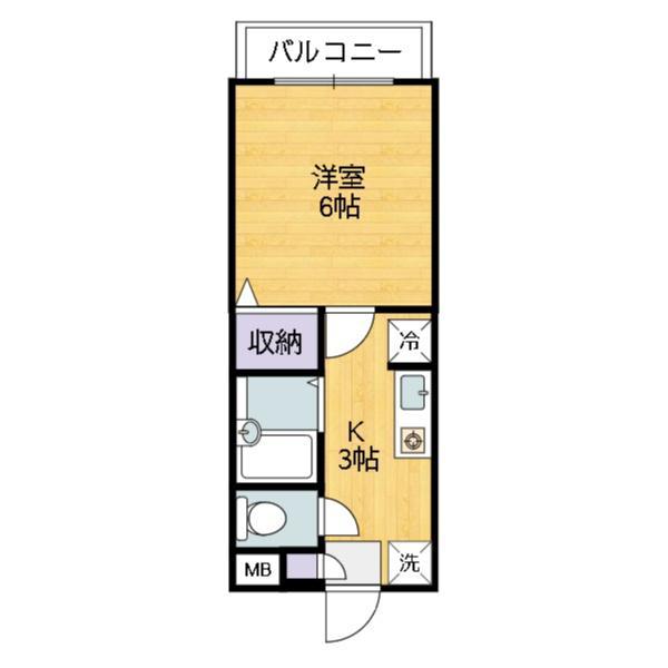 メゾンプラバ(1K/1階)の間取り写真