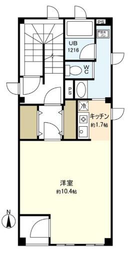 桜ハウス(ワンルーム/3階)の間取り写真