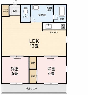 サンコーポ住吉(2LDK/3階)の間取り写真