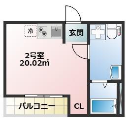 リアルコート古淵(ワンルーム/1階)の間取り写真
