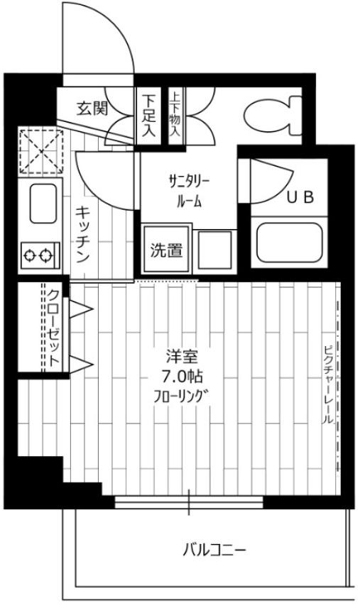 ステージグランデ大泉学園(1K/4階)の間取り写真