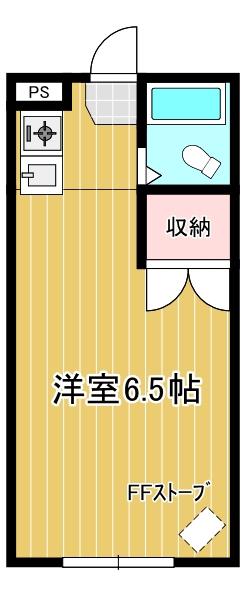 カントリーハウス(ワンルーム/1階)の間取り写真