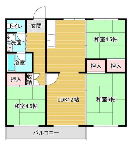 泉北城山台3丁(3LDK/5階)の間取り写真