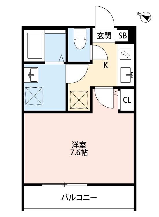 オリーブ北戸田(1K/1階)の間取り写真