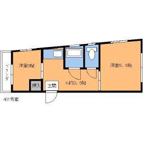アーバン池上(2K/4階)の間取り写真