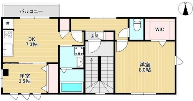 アミティエコート(2DK/3階)の間取り写真