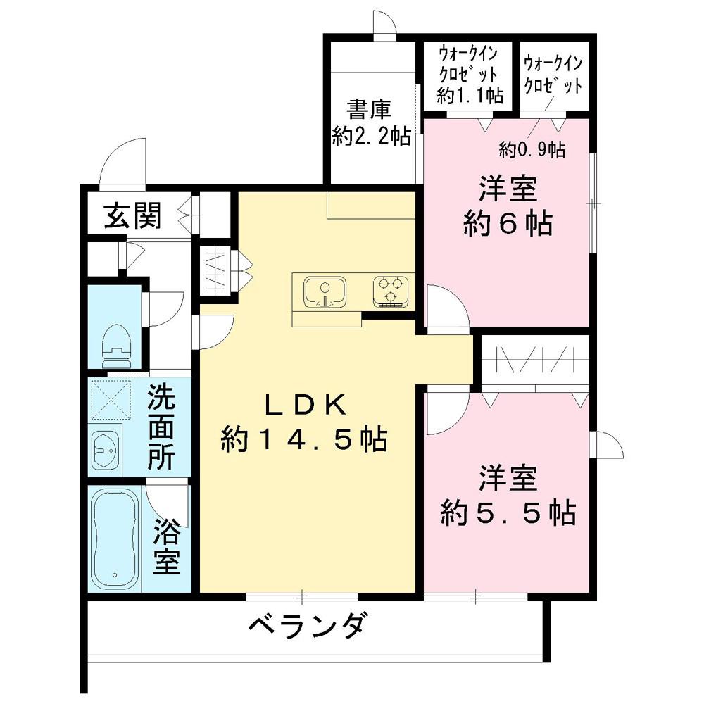 小杉陣屋町2丁目メゾン(2LDK/3階)の間取り写真